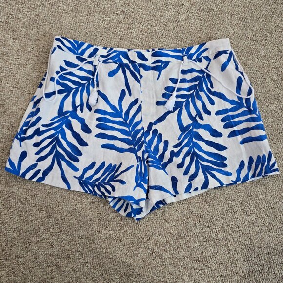 NWT Marc New York Linen Beach Shorts With Rope Drawstring Blue Coral Size XL - Picture 1 of 8